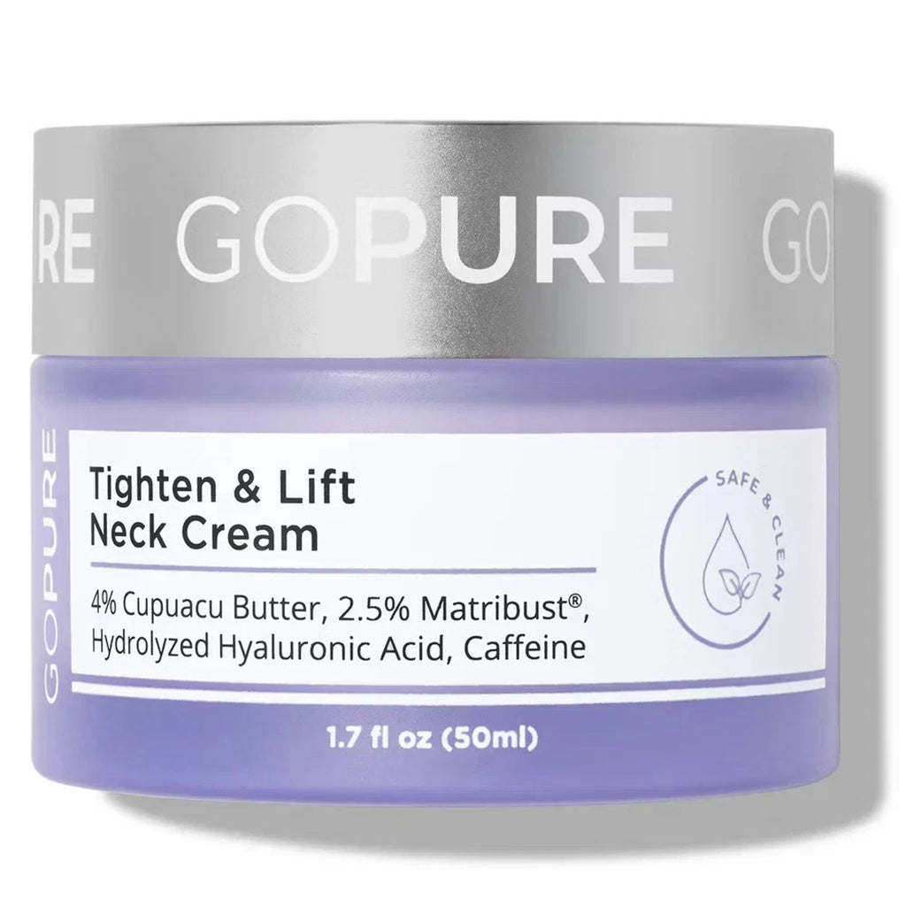 GoPure Tighten & Lift Neck Firming Cream Hyaluronic Acid Caffeine 1.7oz 04/2027