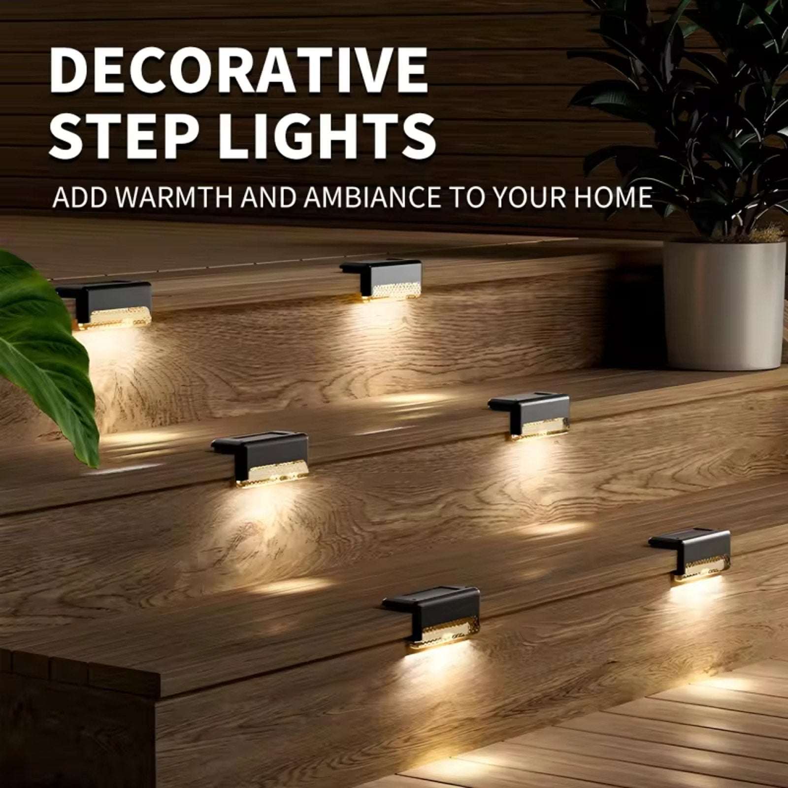 10x Solar Deck Lights Outdoor Step Lights LED Fence Stair Lights for Garden Yard
