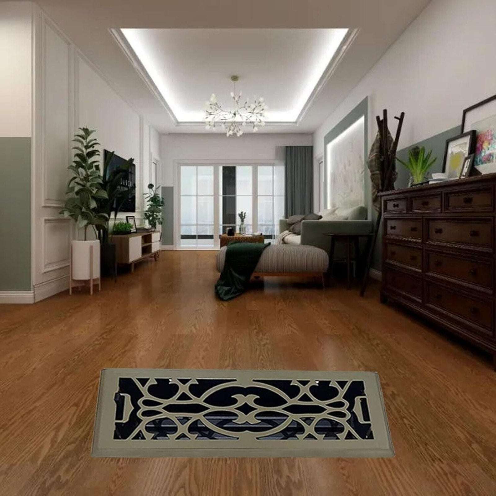 2-Pk 4" X 10" Floor Vent Registers Decorative Heavy Duty Floor Air Covers Bronze