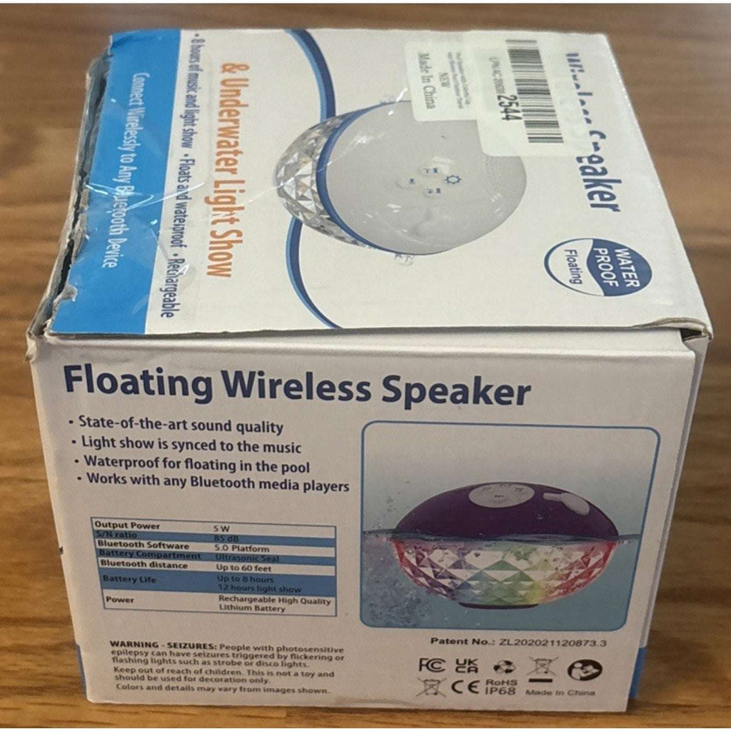 Waterproof Floating Bluetooth Pool Speaker with Colorful Underwater LED Lights