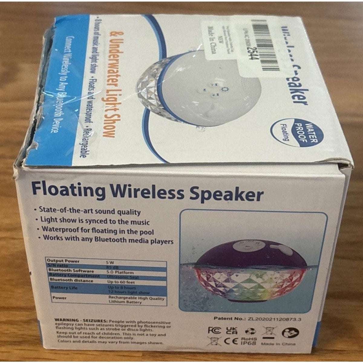 Waterproof Floating Bluetooth Pool Speaker with Colorful Underwater LED Lights