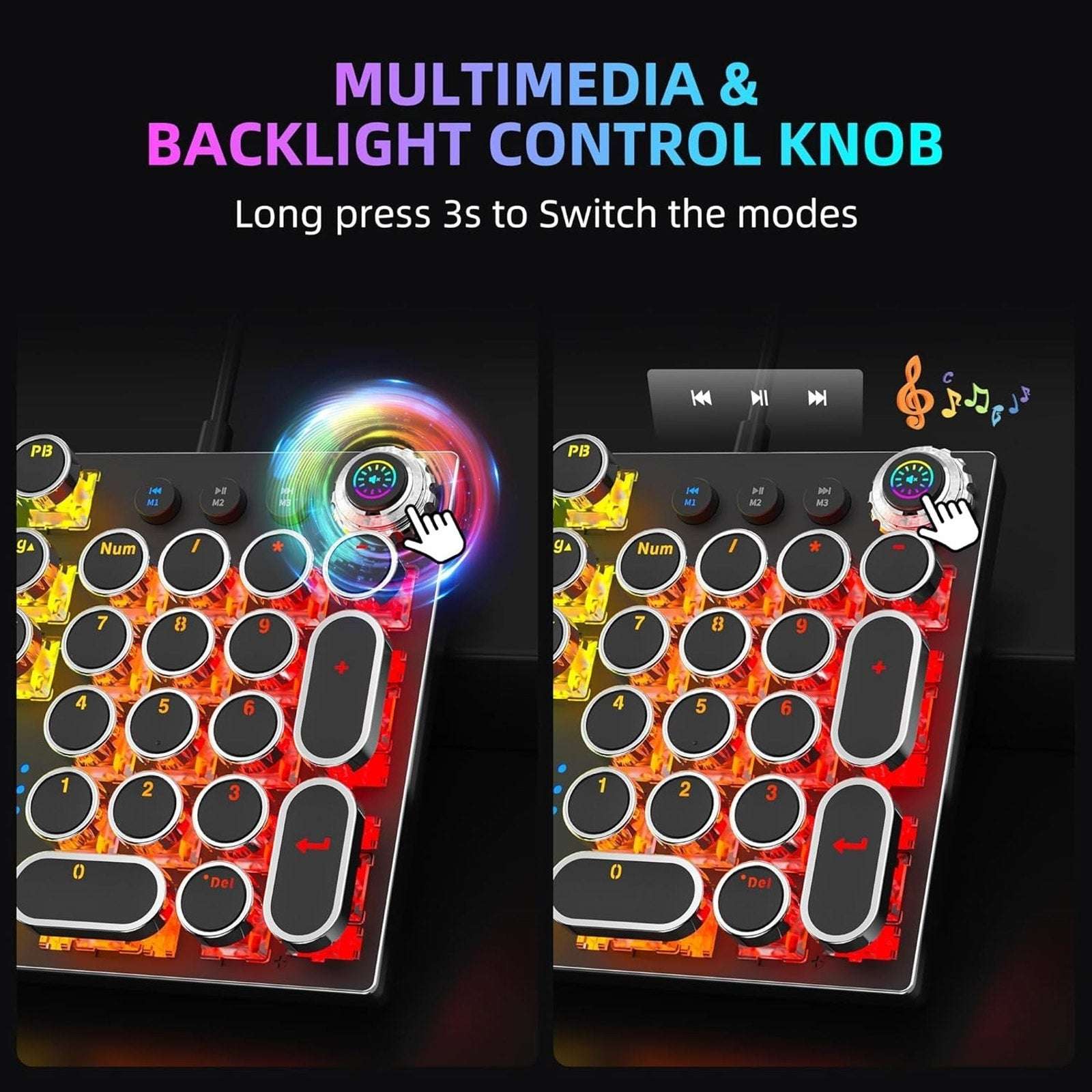 Retro Typewriter Mechanical Gaming Keyboard Mouse Set RGB Backlit 108 Keys Anti-