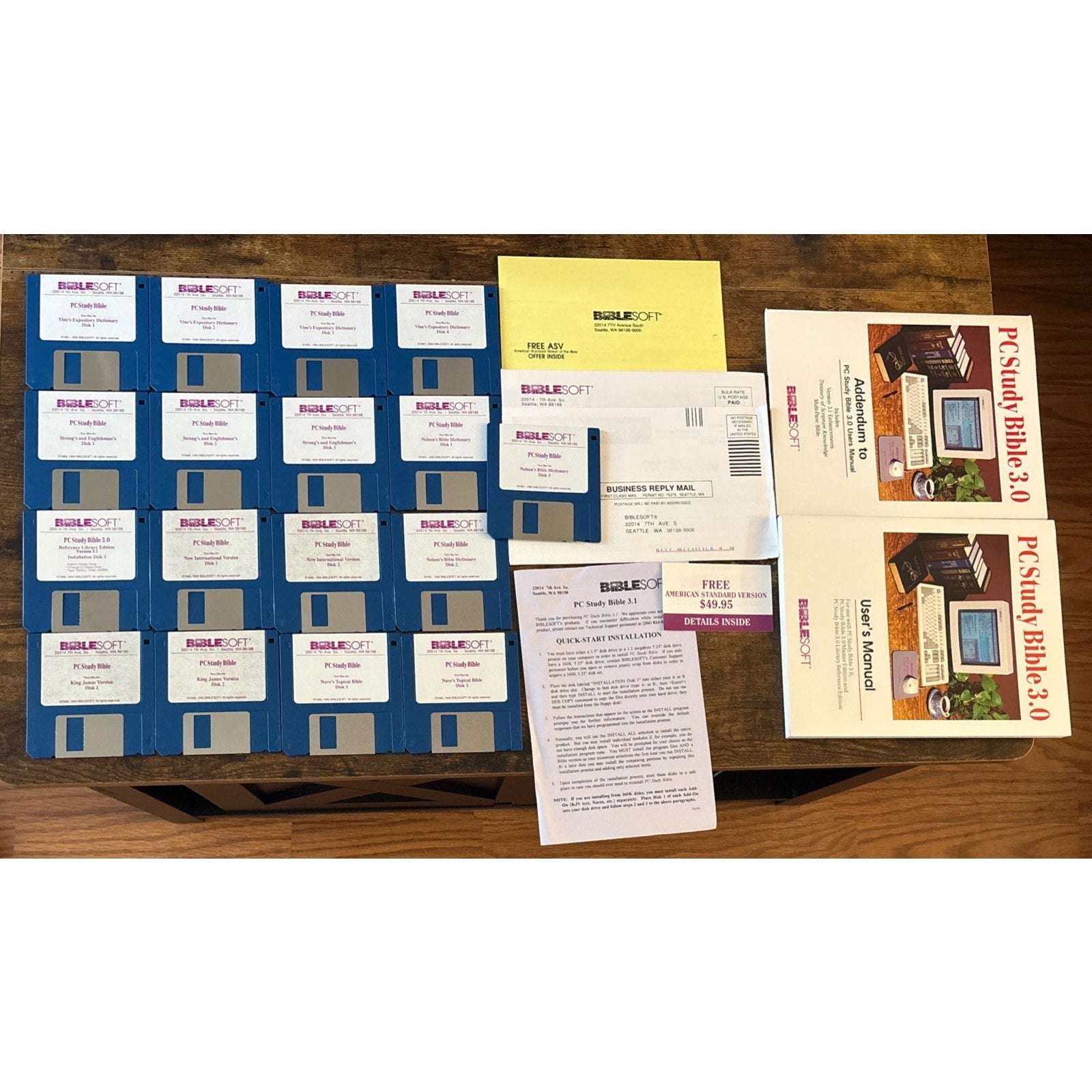 Biblesoft PC Study Bible New Reference Library 17 Floppy Disk Set KJV NIV Nelson