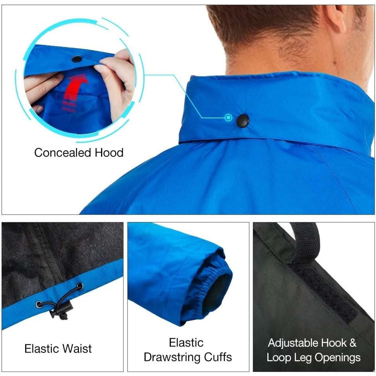 TideWe 2PC Rain Suit 100% Waterproof Windproof Breathable Lightweight Size Large