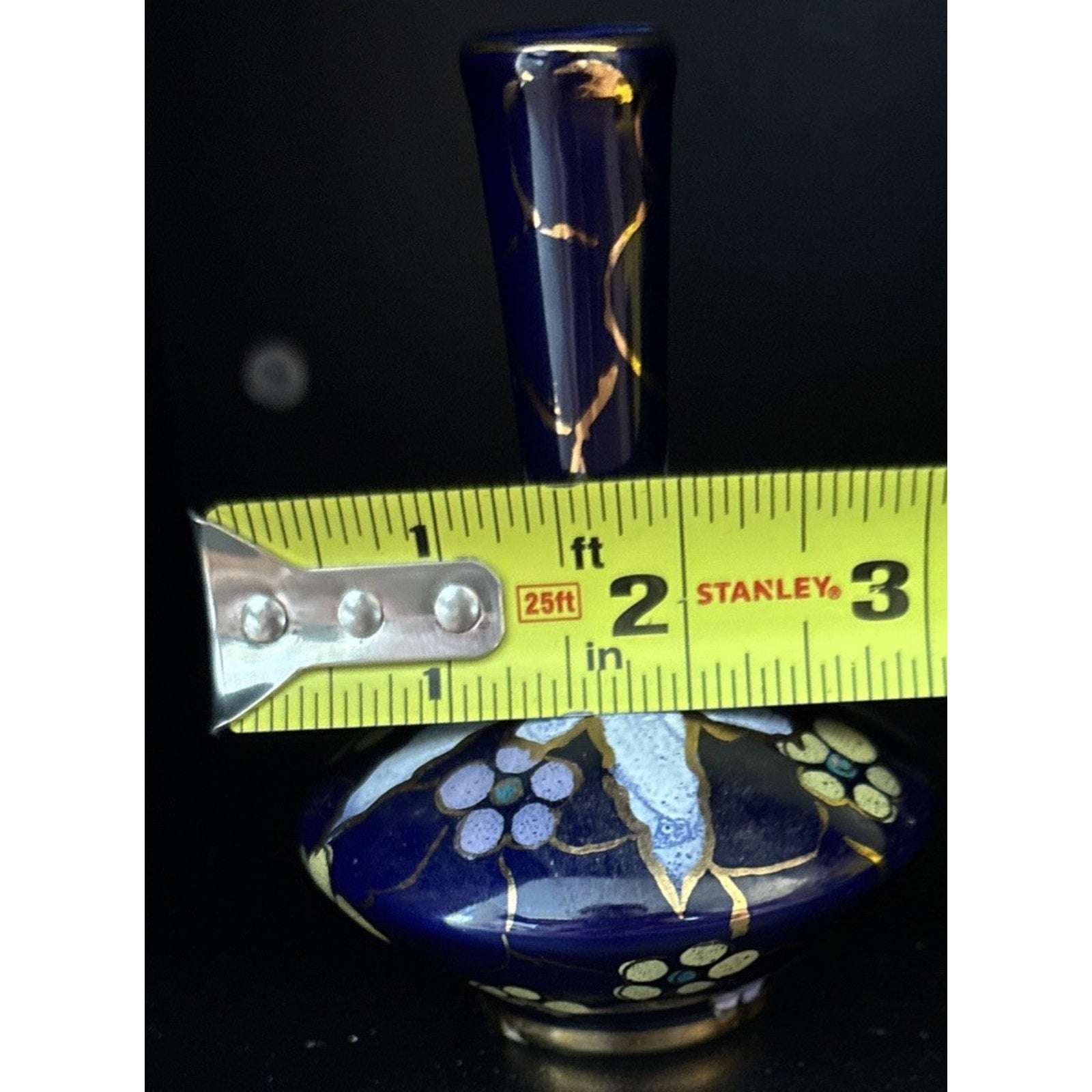 VTG REGINA Paris GOUDA HOLLAND ART POTTERY 109 Cobalt Blue Hand Painted BUD VASE