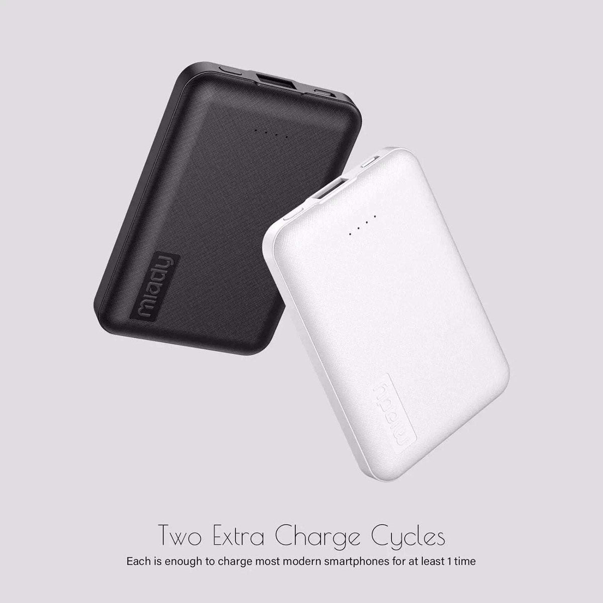 Miady 2-Pack 5000mAh Mini Portable Charger, 5V 2.4A USB-C Output Fast Charging