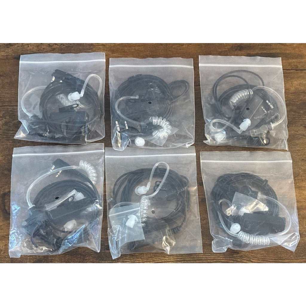 6 SAMCOM 2 Pin Hands-Free 2-Way Radio Earpiece w/ Mic For FPCN30A FPCN10A Radios