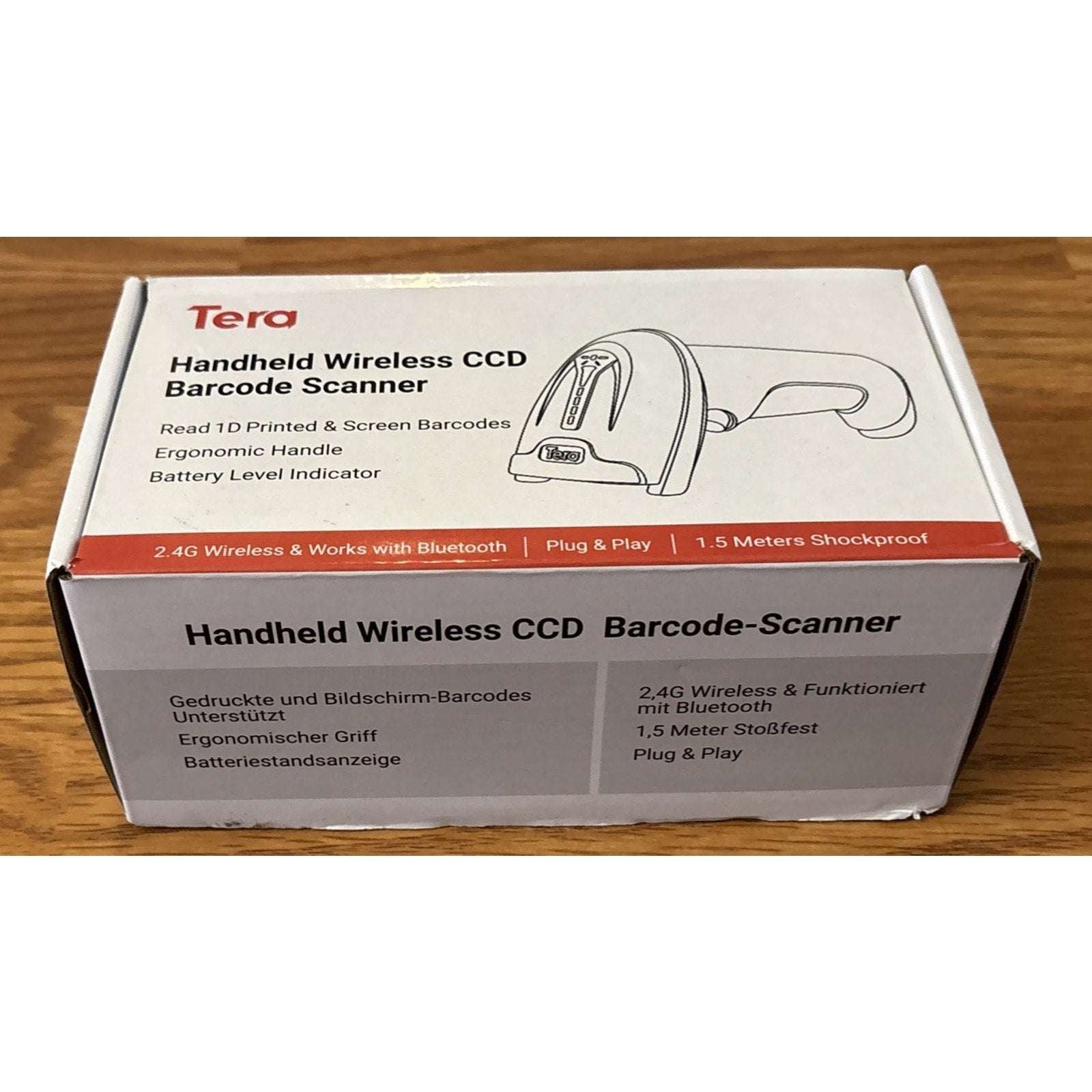 Tera Wireless CCD 1D Barcode Scanner T5100C USB 2.4GHz Wireless & Bluetooth