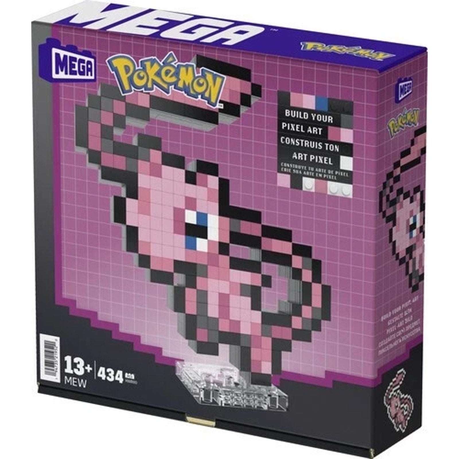MEGA BLOKS Pokemon Mew Pixel Art 434 Piece Building Toy Set HWR80 - Retired 2025