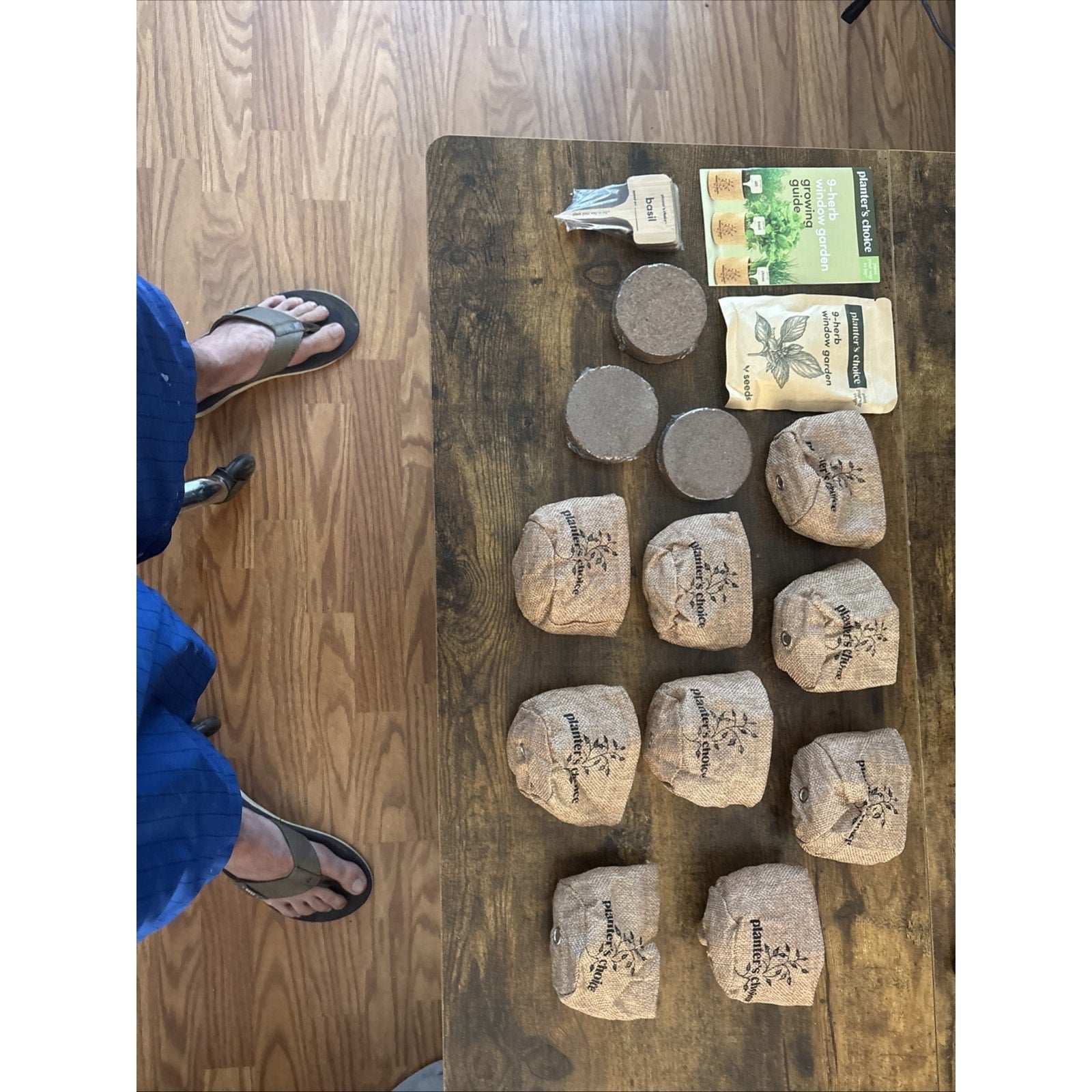 9 Herb Indoor Window Garden Kit Dill Basil Chives Thyme Sage Parsley Cilantro ++