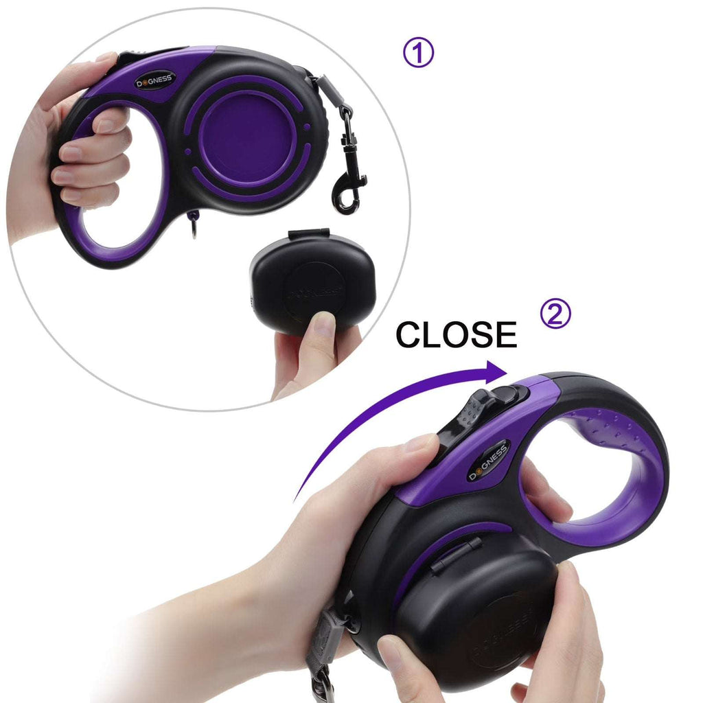 Smart Retractable Dog Leash Set w/ LED Light, Bluetooth Speaker, Bag Dispenser