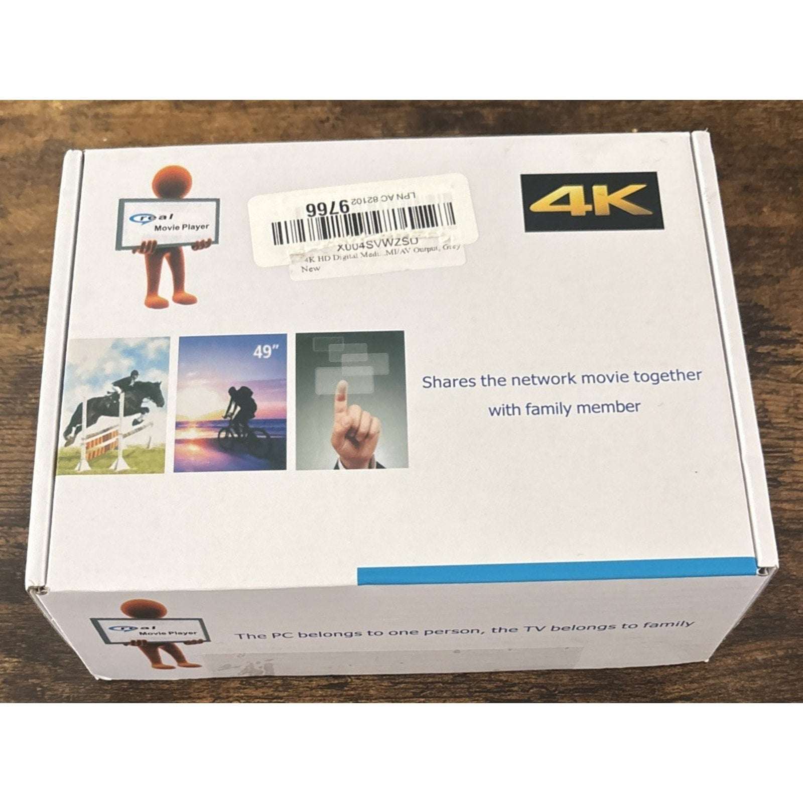 4K HD Digital Media Player TV MP4 Video Player USB Drive/Micro SD Card w/ Remote