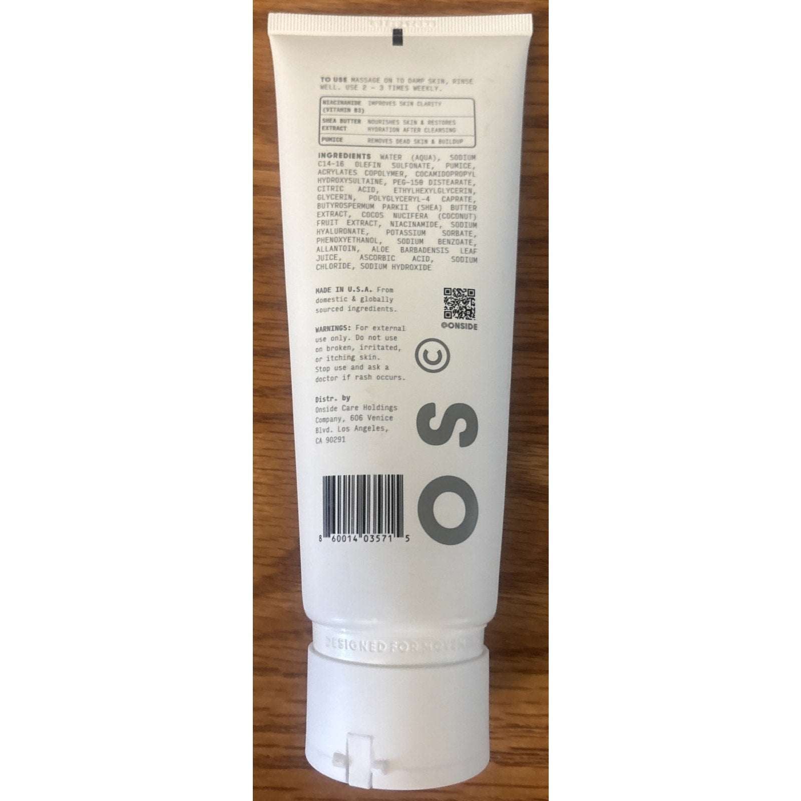 ONSIDE Face Exfoliating Wash - Fragrance Free - Aluminum Free - 6.76 fl oz