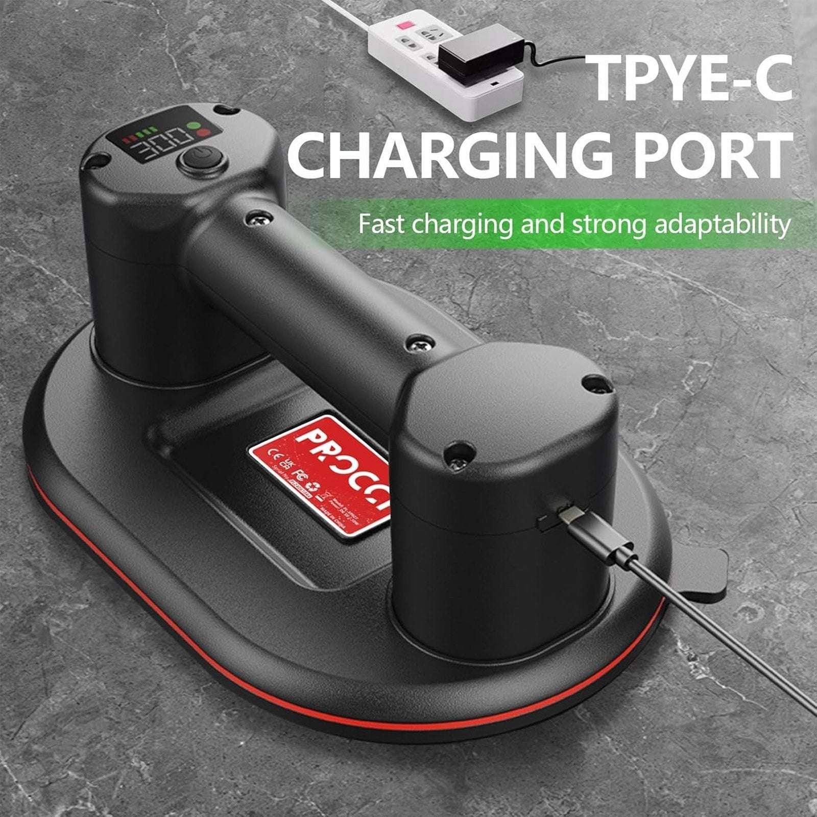 Electric Vacuum Suction Cup Lifting Tool Dual Motors 660lbs Glass Tile Granite