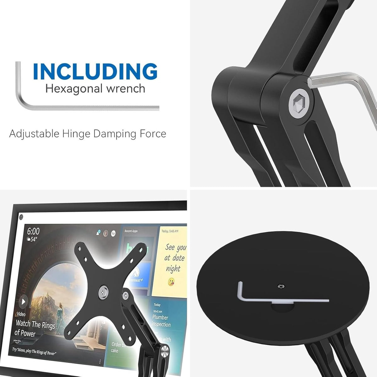 Echo Show 15 (Gen 1, Gen 2) Tilt, Swivel & 360° Rotating Stand 13-18.5" Vesa