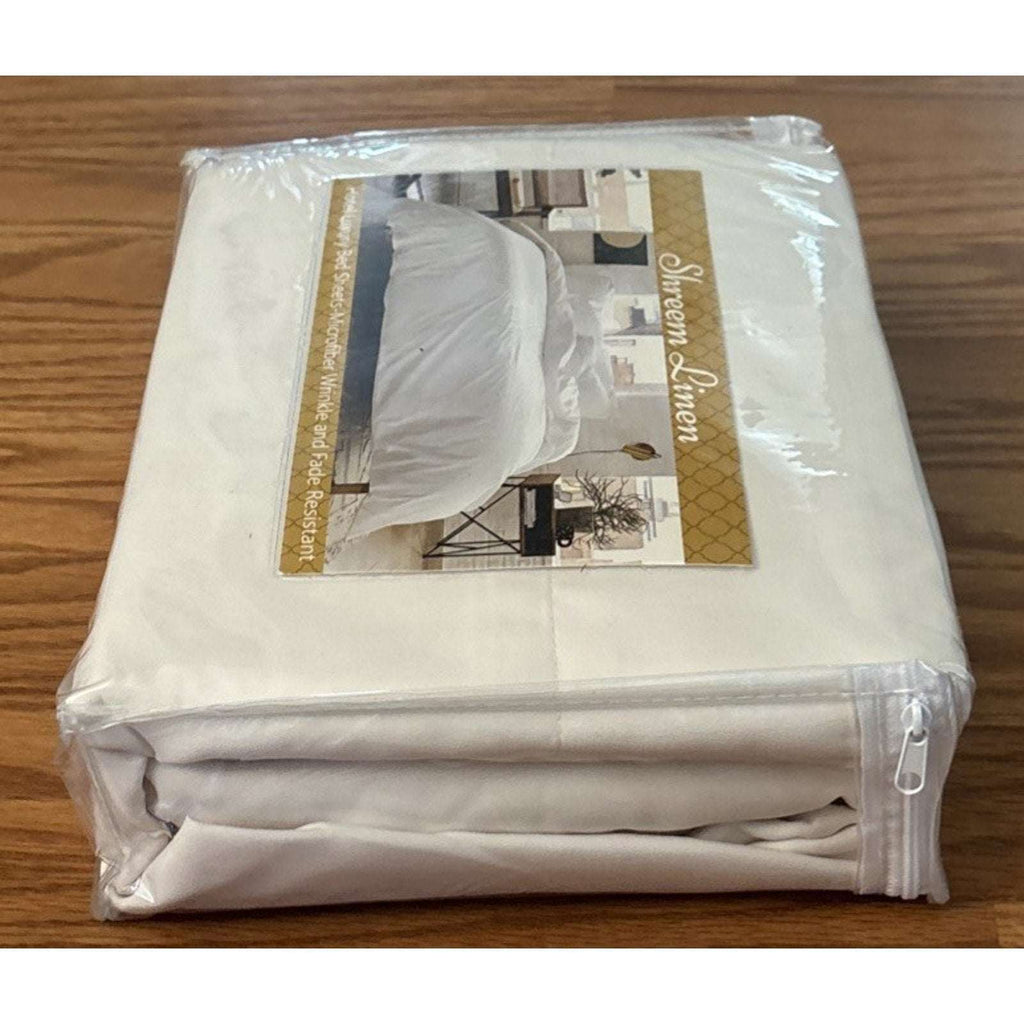 RV Bunk Camper Bed Sheet Set 42 x 80 Ivory 4PC Microfiber Wrinkle & Stain Resist