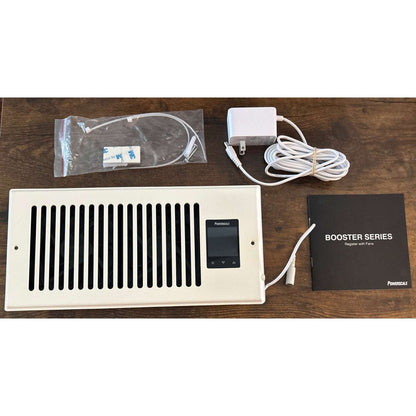 4"X10" Smart Vent Air Booster Register Fan 9-Speeds Thermostat & Humidity Sensor