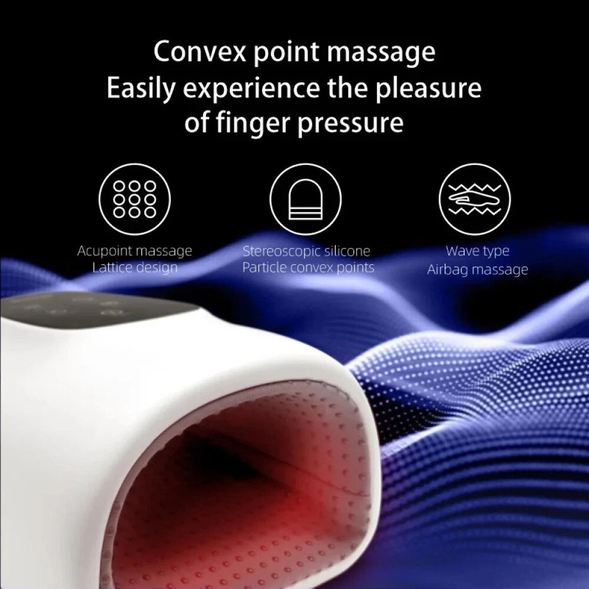 Cordless Electric Hand Massager Heat, Palm Acupoint Compression Arthritis Carpal