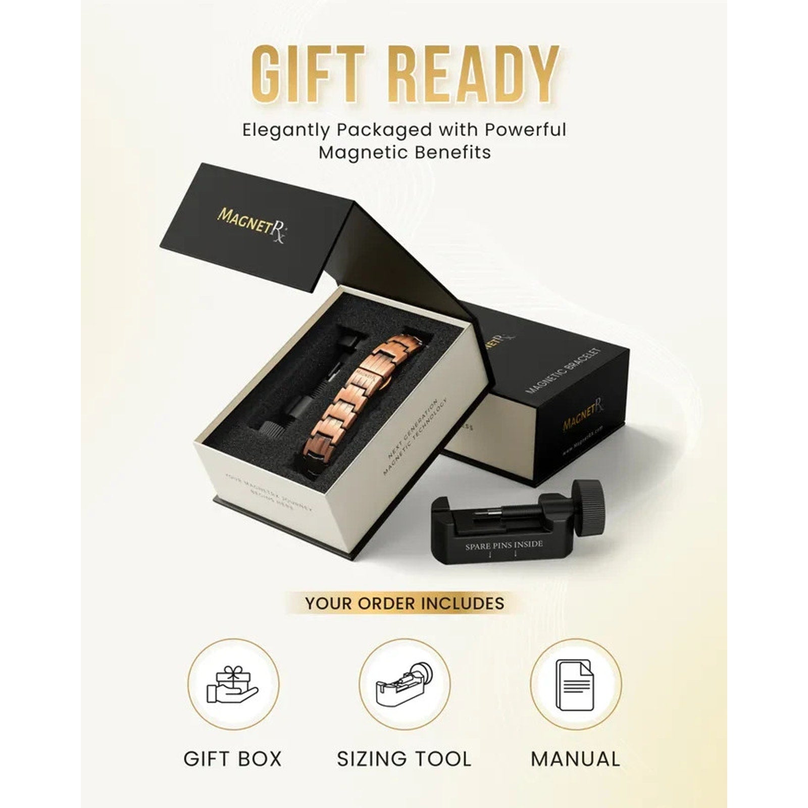 MagnetRX EllipseMAX 5X Strength Copper Magnetic Bracelet