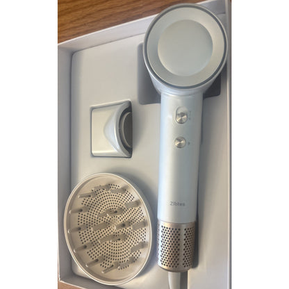 Zibtes High-Speed Hair Dryer with Magnetic Diffuser & Concentrator White/Gold