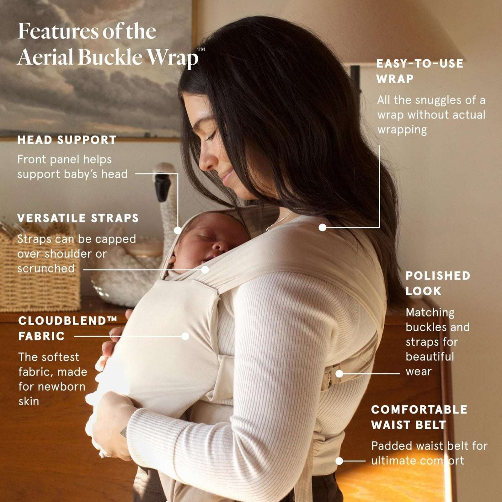 Wildbird Aerial Buckle Wrap Color - Sparrow Standard XS-XL Newborn Baby Carrier