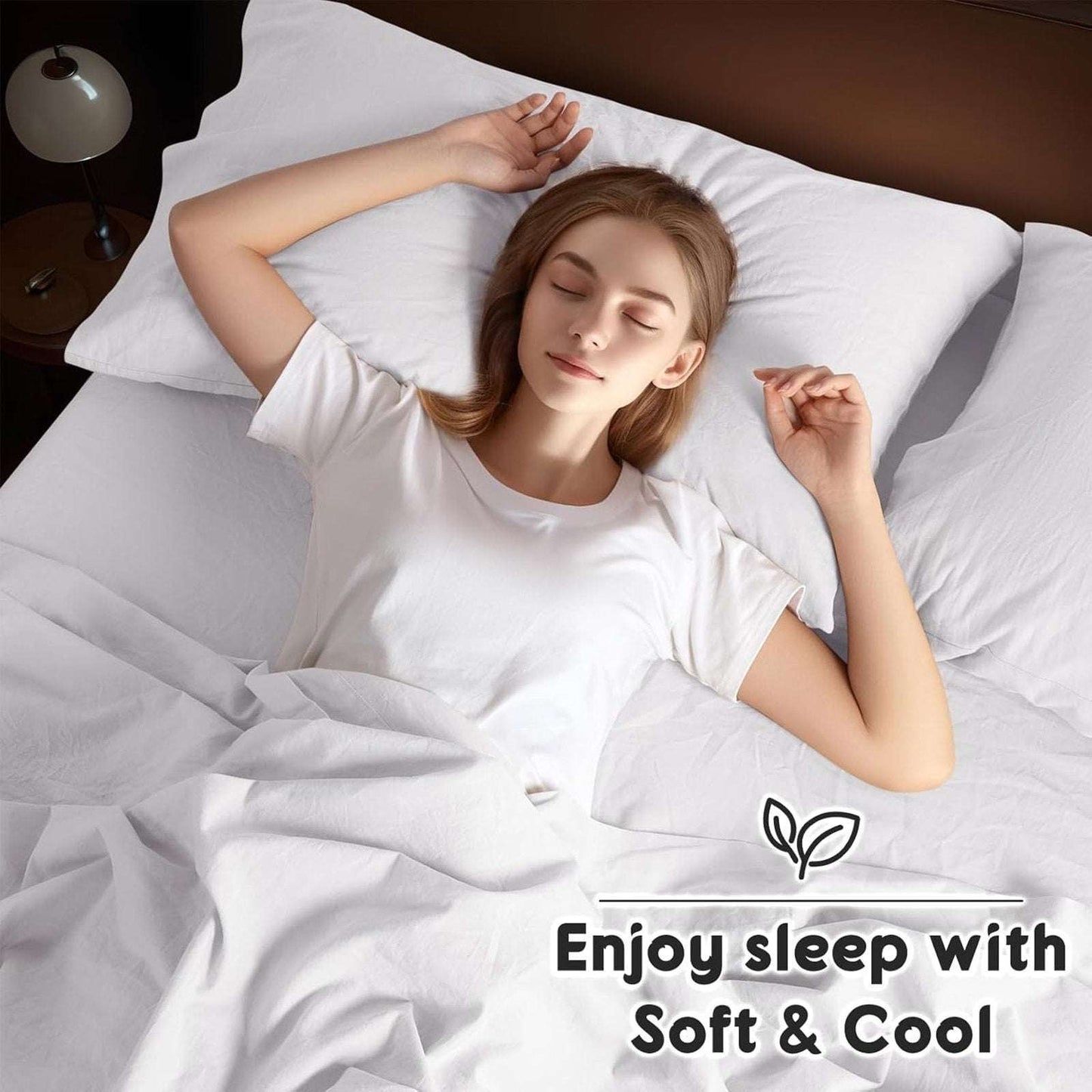 100% French Pure Linen Sheet Set Deep Pockets Queen Size Breathable & Cooling