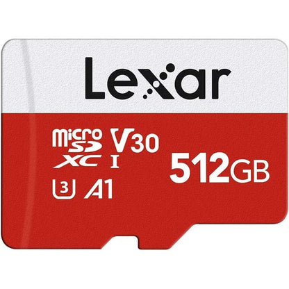 Lexar E-Series 512GB MicroSDXC UHS-I Flash Memory Card with Adapter, 100MB/s NEW