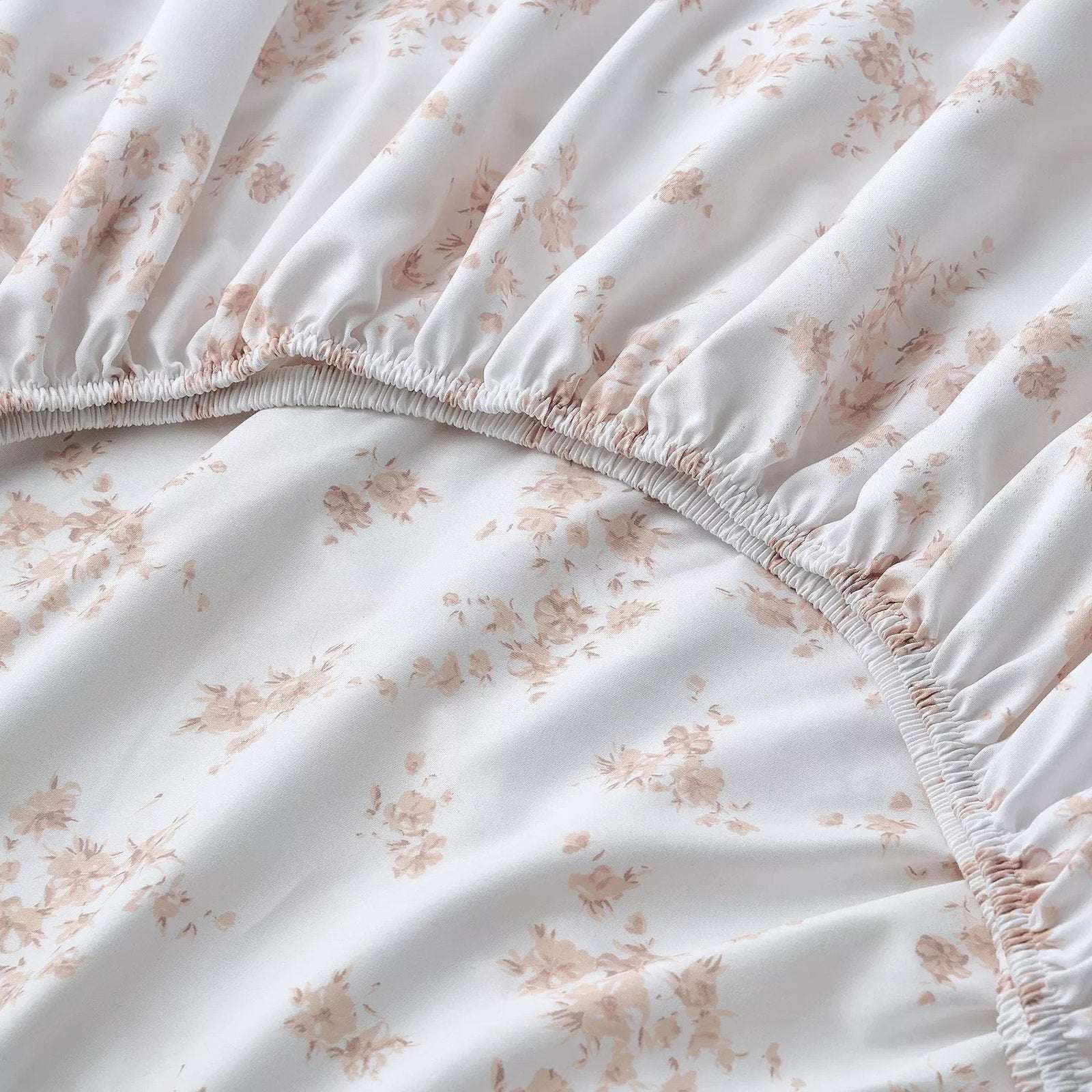BEARPAW Serene Cooling Queen Sz Sheet Set Morris Dainty Floral Blush Pink/White