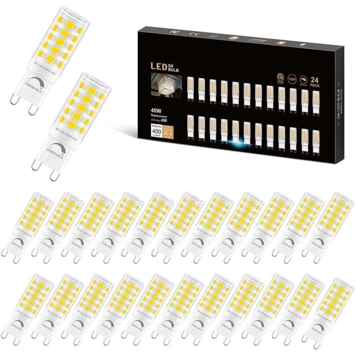 4W - 40W Equivalent T4 G9 Dimmable LED Light Bulb 4000K Natural Daylight 24-Pk