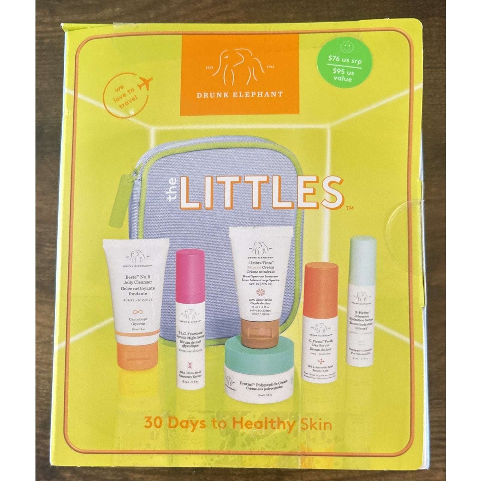 Drunk Elephant The Littles Travel 6Pc Skincare Kit +Bag NEW Exp. 07/01/2027