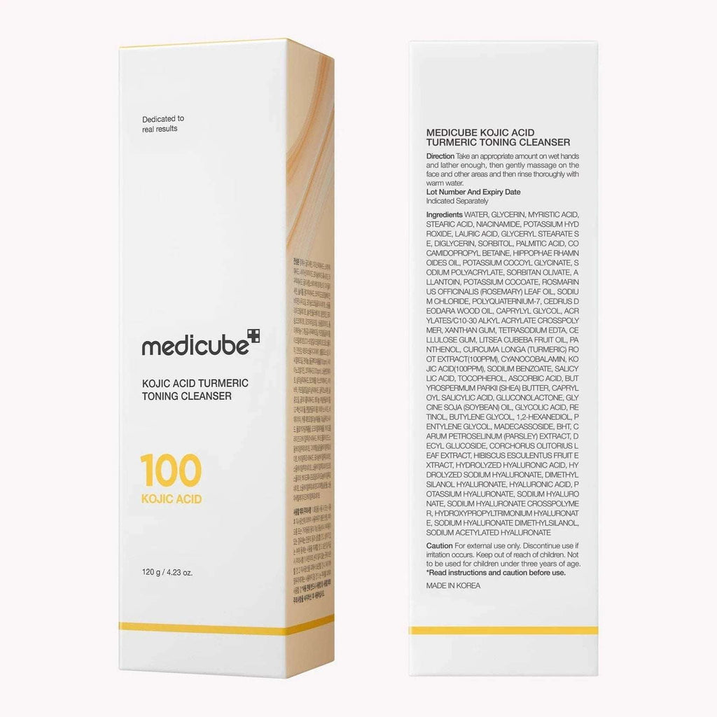 MEDICUBE Kojic Acid Turmeric Toning Cleanser, 4.23 oz New/Sealed EXP 12/2027