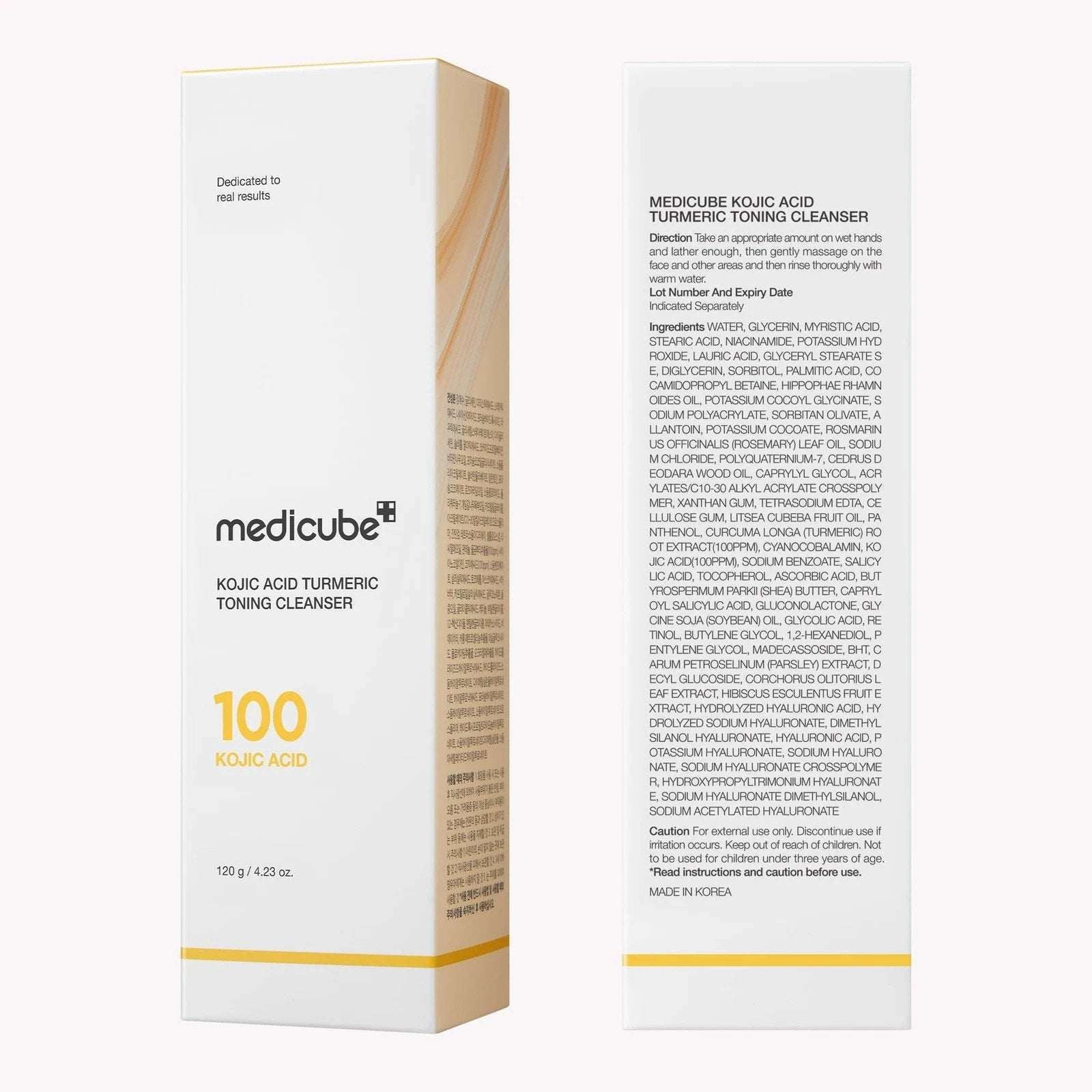 MEDICUBE Kojic Acid Turmeric Toning Cleanser, 4.23 oz New/Sealed EXP 12/2027