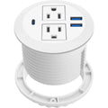 3" Recessed Desktop High-Speed Power Grommet Charging Station 2 Outlets & 3 USB