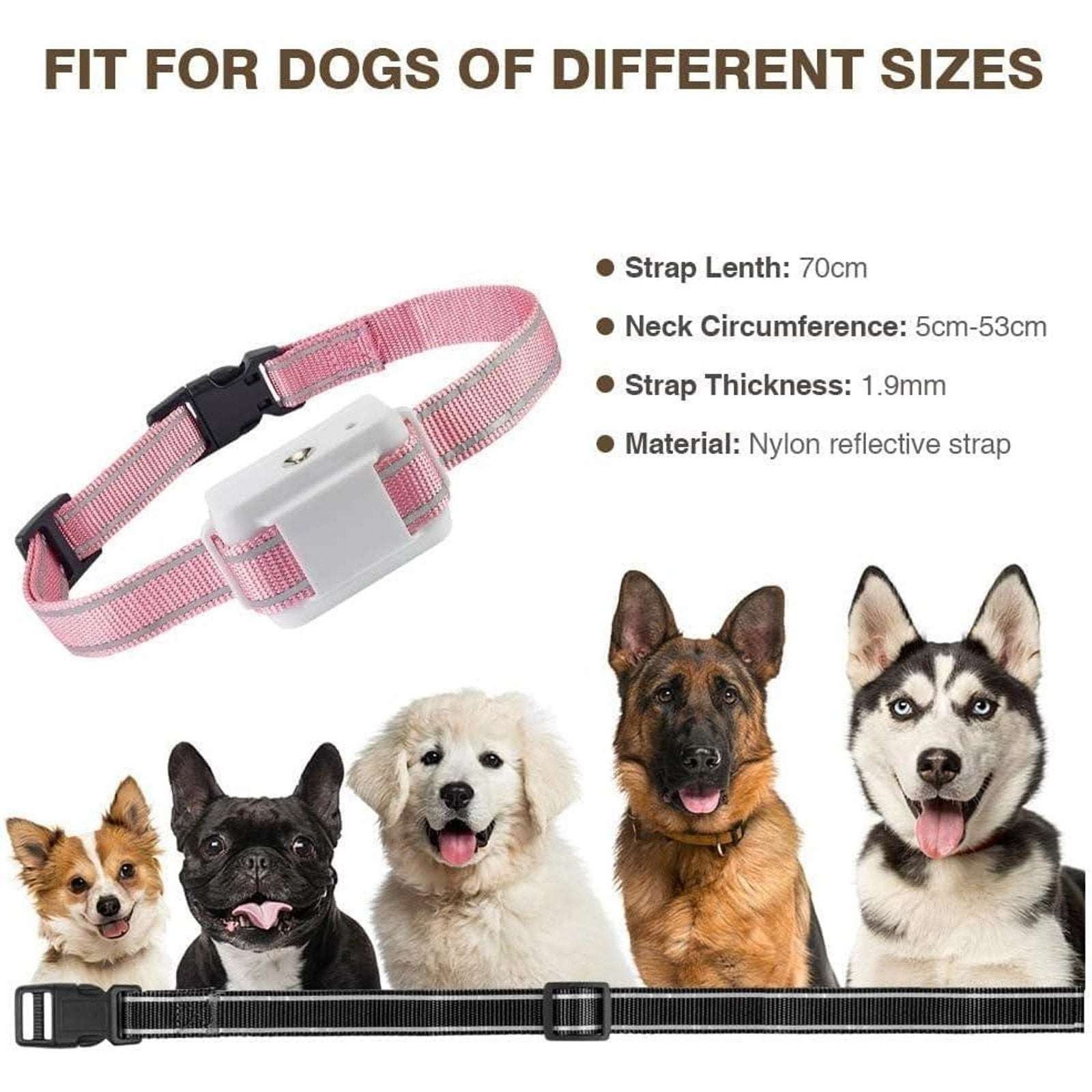 Dog Anti Bark Citronella Spray Collar - Includes 2 Reflective Collars Pink/Black