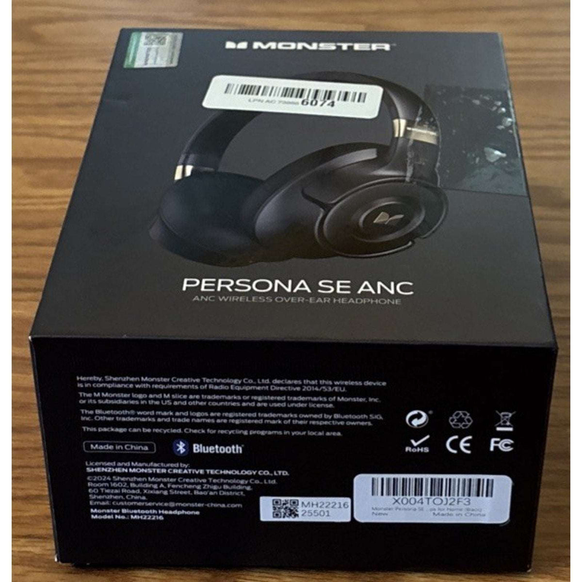 Monster Persona SE ANC Over Ear Bluetooth Headphones Wireless HiFi Bass Mic 60H