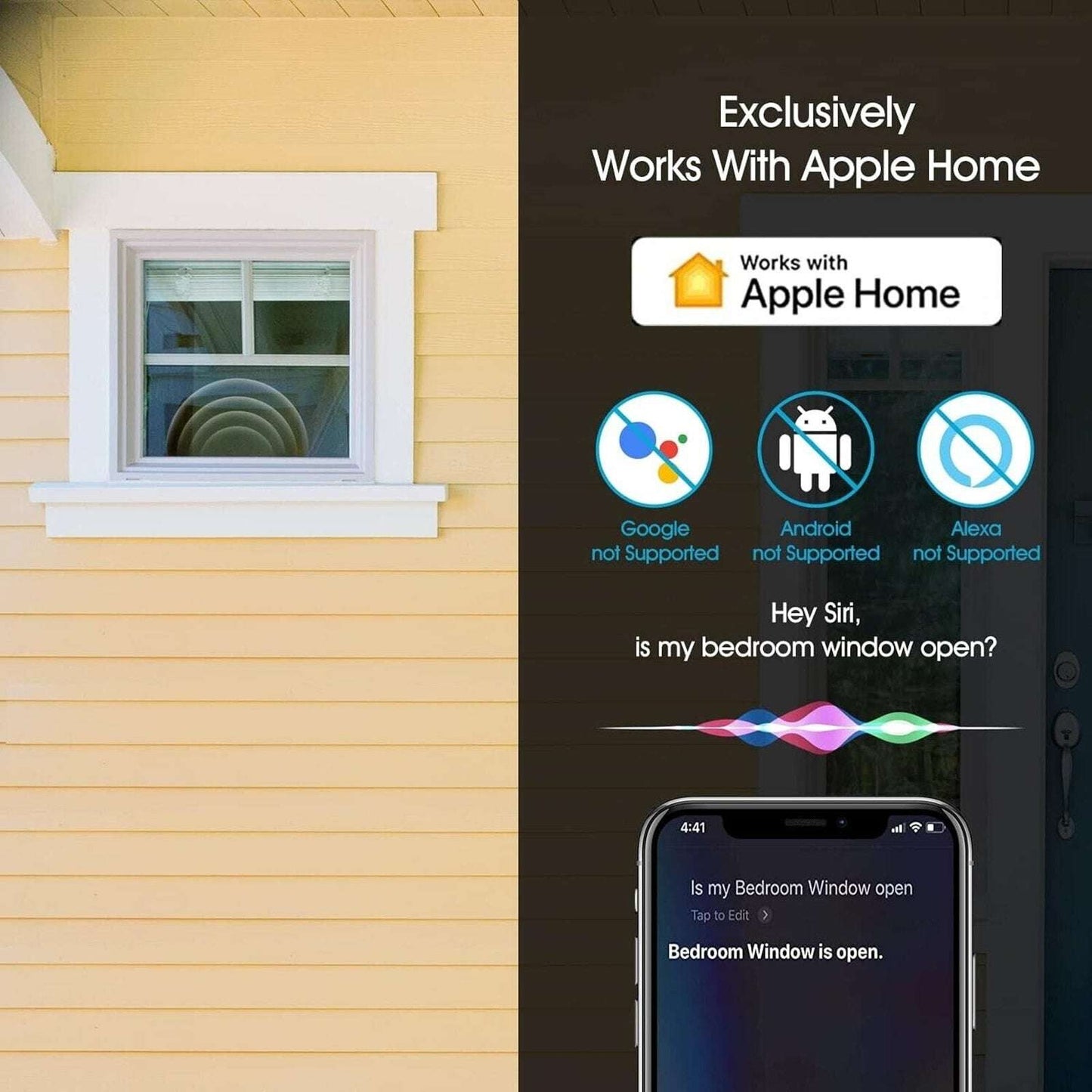 Onvis Thread-Enabled Door Window Contact Sensor Wireless Alarm Apple Home 2Pack