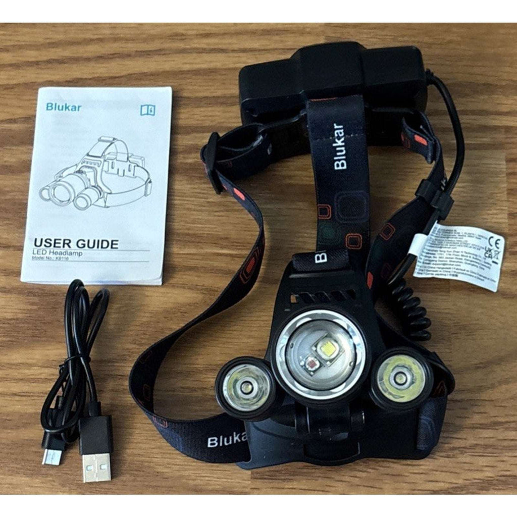 LED Headlamp, Super Bright Rechargeable Headlight Flashlight - 3 Lights 5 Modes
