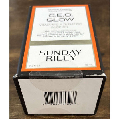 NEW Sunday Riley CEO Glow Vitamin C Turmeric & Primrose Face Oil 0.5oz/15ml