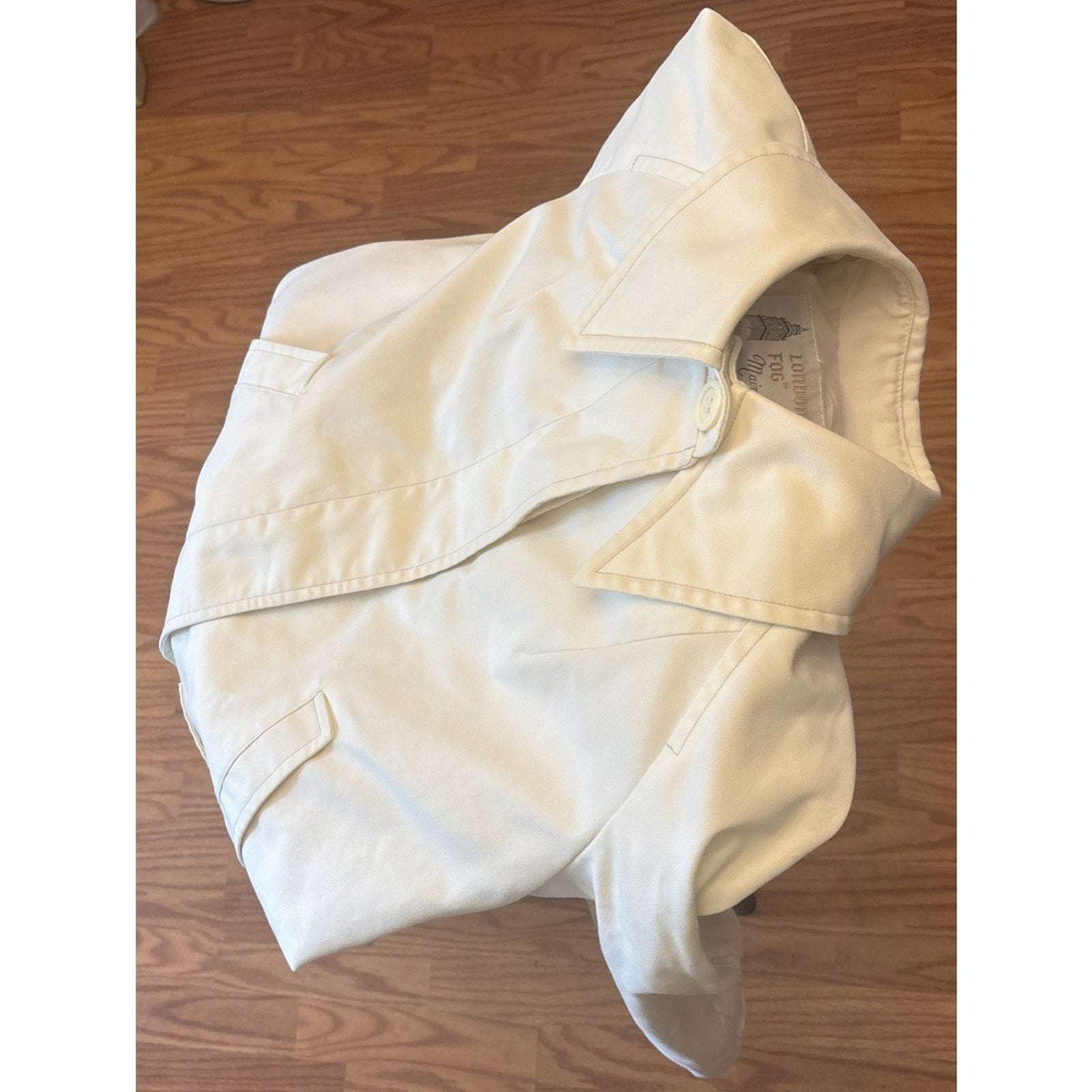 Vintage London Fog Maincoats Size 12 Winter White Trench Coat Caribe Cloth
