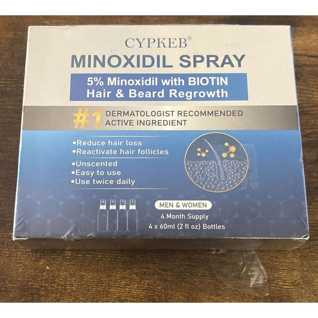 5% Minoxidil with Biotin Hair & Beard Growth Treatment Unscented 4 Month Supply