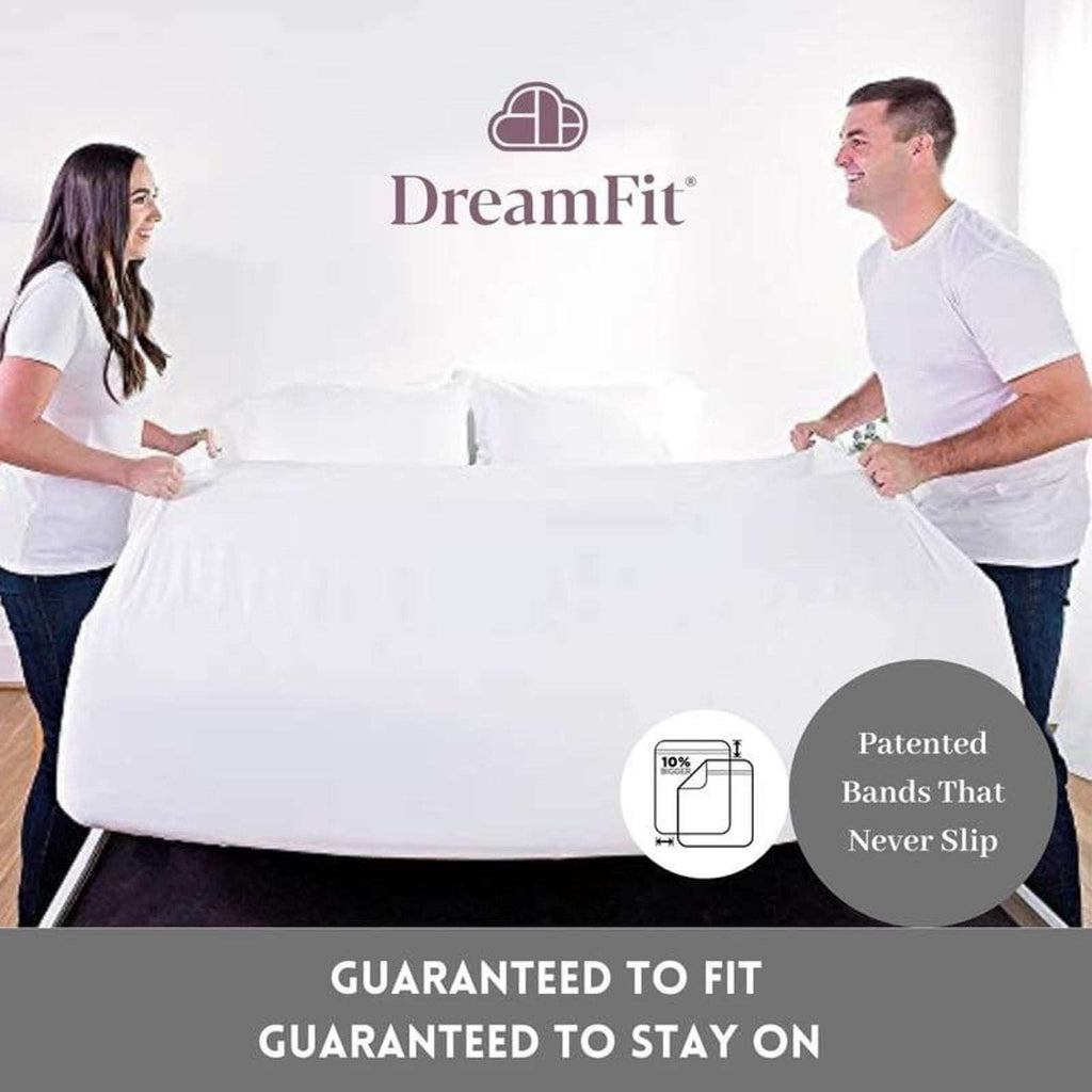DreamFit DreamComfort 100% Natural Long Staple Cotton Queen Size Sheet Set, Sage
