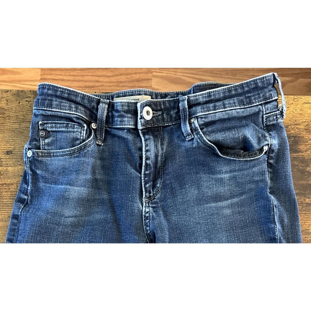 AG Adriano Goldschmied The Stevie Slim Straight Medium Blue Jeans Size 26