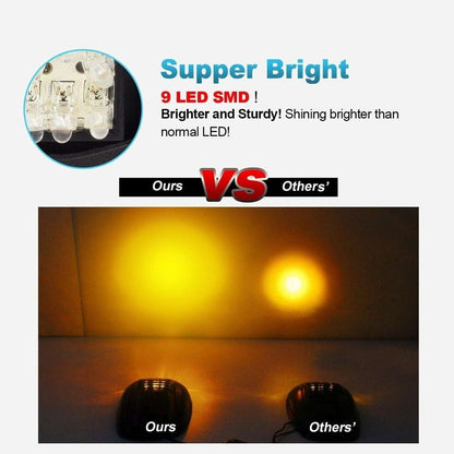 Partsam LED Cab Marker Roof Running 9LED Amber Top Lights Clear Lens Dodge Ram