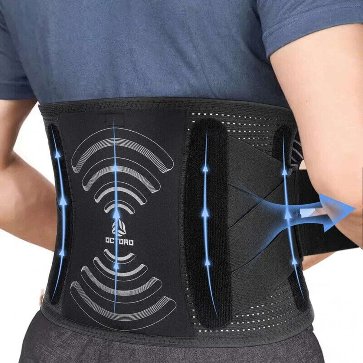 Brace for Lower Back Pain Relief, Lumbar Support w/ Hot & Cold Therapy Pocket