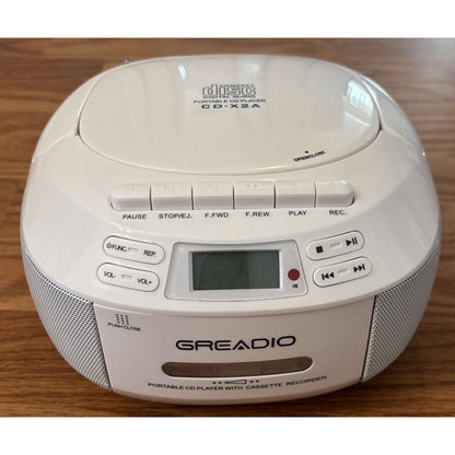 Greadio CD Player Boombox Cassette Player Combo Bluetooth, AM/FM Radio, Remote,