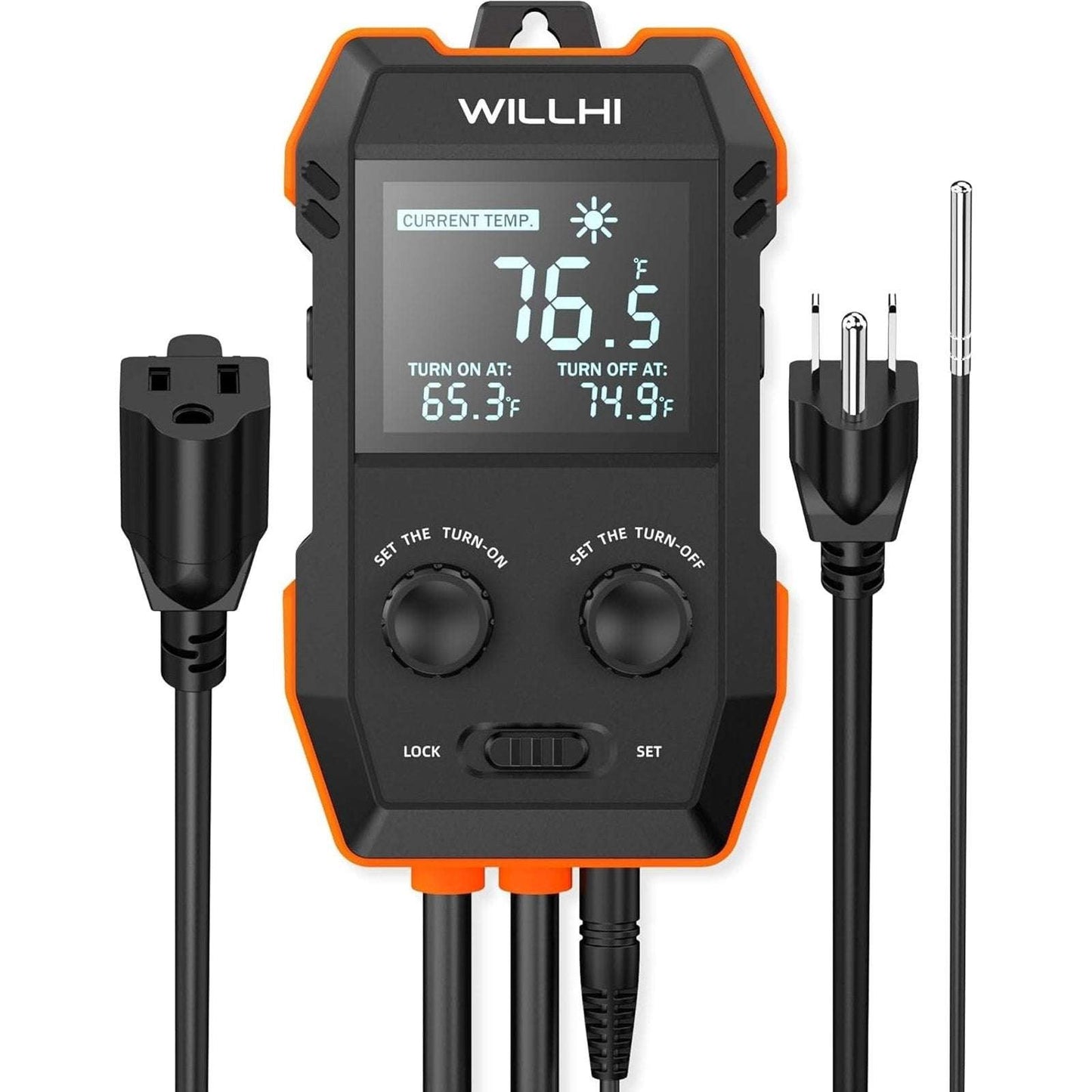 WH2408 Temperature Controller 10A 1200W Digital Thermostat Outlet Plug-In Switch