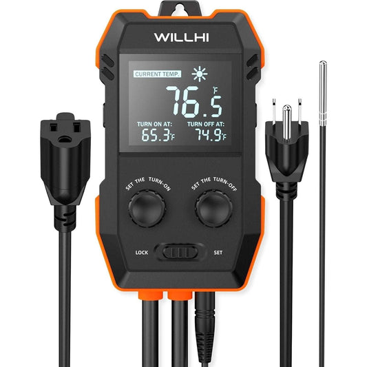 WH2408 Temperature Controller 10A 1200W Digital Thermostat Outlet Plug-In Switch