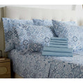 2 Complete Home Reflections Double Brushed Queen Sheet Sets +Extra Cases - Blue