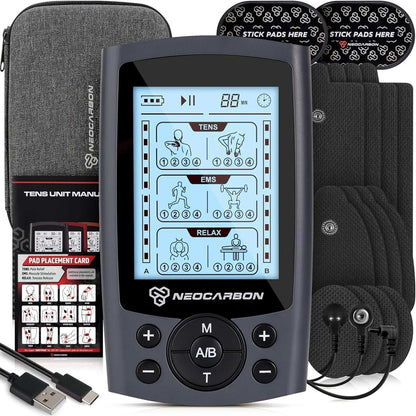 Neocarbon TENS Unit Electronic PMS Massager Machine Gray