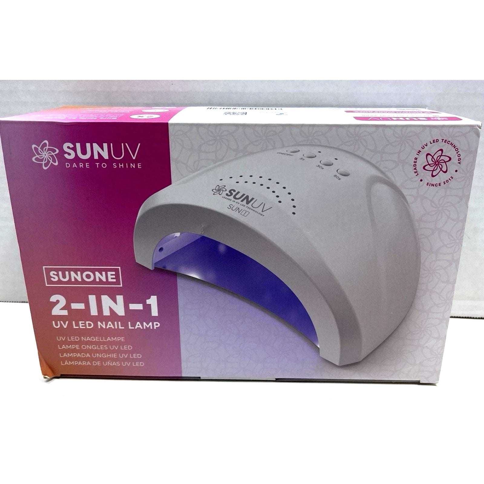 SUNUV SUNONE 2-in-1 UV LED Nail Lamp Quick-Dry Timer Memory Auto-Sensing White
